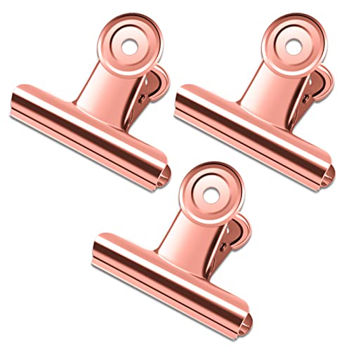 20 Pack Large Metal Hinge Rose Gold Clips 51mm for Crafts, Photos, Drawing, Food Bags at Home, Office, School, Shop - color: Rose Gold, size: 51mm