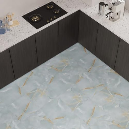 VaryStyle 12"x12" Vinyl Flooring Grey Marble Peel and Stick Floor Tile Waterproof Bathroom Flooring Tiles Self Adhesive Removable Sticky Marble Vinyl Floor Tiles for Bedroom Kitchen Flooring 6-Sheet - size: 6 Tiles