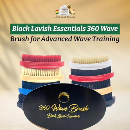 360 Wave Brush, Build Deeper Waves, Soft & Hard Boar Bristle Curved Brushes (Soft Brush, Black) - color: Black, size: Soft Brush