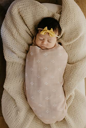Mini Wander Swaddles for Newborns Muslin Swaddle Blankets - Breathable Soft Receiving Blanket Baby Essentials | 47 x 47 Cotton - Boho Squares (Pink) - color: Boho Squares (Pink)