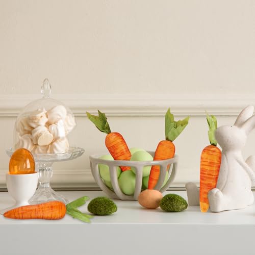 Winlyn 12 Pcs Artificial Mini Carrots Decorative Orange Foam Carrots Lifelike Simulation Artificial Vegetables 5.1" for Home Kitchen Decor DIY Craft Spring Easter Basket Bowl Filler Wreath Photo Props - size: Small