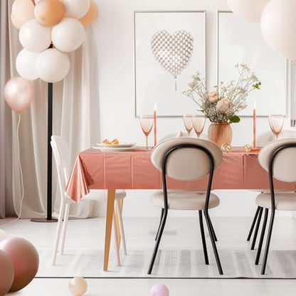 2pcs Rose Gold Foil Tablecloth 54*72inch Plastic Weddng Birthday Party Table Cloths Disposable Waterproof Table Cover for Elegant Event Anniversary Baby Shower Graduation Party Supplies - color: Rose Gold