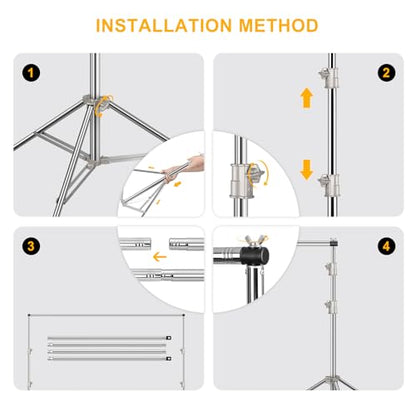 Photo Backdrop Stand 8.5 x10Ft Stainless Steel Heavy Duty Back Drop Adjustable Stand with Clamps Clips Carry Bag, Background Support System Kit, Backdrop Frame for Photography, Party, Wedding - size: 8.5 x 10 Ft