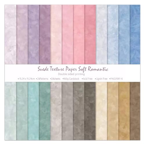 6 Inch Macaron Color Scrapbooking Paper Pad - 24 Sheets Double Sided Aesthetic Design for Card Making Photos Album Journals Material Decorative Collage Origami DIY Crafts Gifts Wrapping - color: Romantic macaron