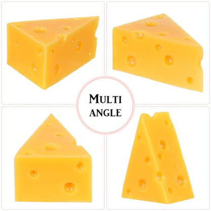 Generic Simulated Triangle Cheese Model 2.55X1.77X1.37 Inch Fake Cheese Decor for Bakery Shop Kitchen Display Photography Prop