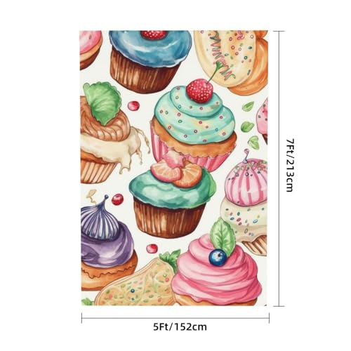 Cupcakes Donuts Muffins Sugar Backdrop Background for Photography 5x7ft Photobooth Professional Photo Backdrop Curtains Video Photography Studio Photo Backgrounds Banner BoothScreen Parties - color: Cupcakes Donuts Muffins Sugar