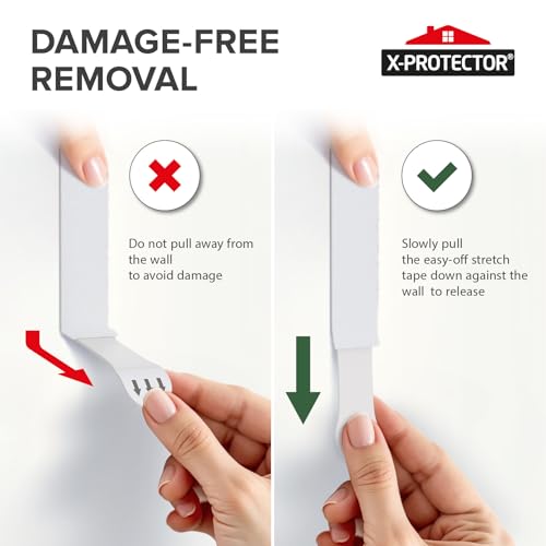 X-Protector Picture Hanging Strips - 20 Pairs Damage Free Picture Hangers - Self Adhesive Hangers Without Nails - Heavy Duty Wall Hanging Strips - Wall Sticky for Hanging Up to 10 LBS (Size S) - size: S