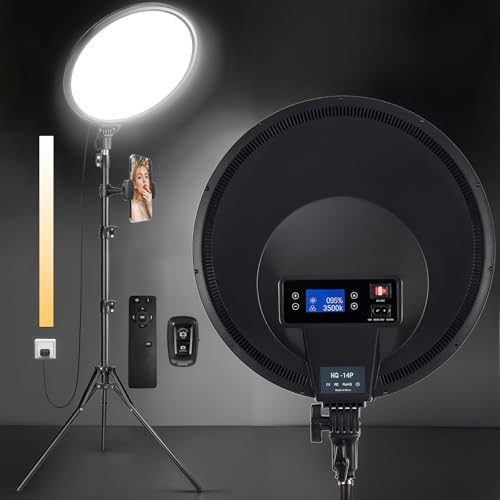 6" Ring Light with Tripod Stand for YouTube & Makeup, Mini LED Camera Light with Phone Holder, 3 Light Modes & 11 Brightness Levels (14 inch with Tripod Stand) - size: 14 inch with Tripod Stand