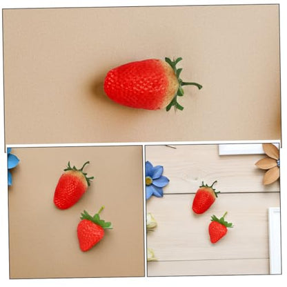 ibasenice Artificial Strawberries with Stem, 30pcs Realistic Plastic Strawberry Decor for Home Kitchen Party Decoration and Photography Props