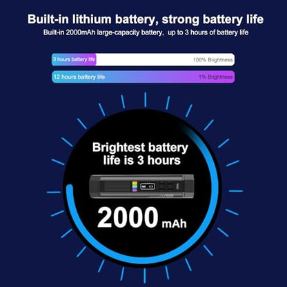 PULUZ Photography Lighting, 360° Magnetic Handheld Light Wand with 2000mAh Rechargeable Battery, 2500-9000K Dimmable Tube Light for Camera, Studio Photography, TikTok, YouTube, Vlog (17cm/6.7 in) - size: 6.7 inches