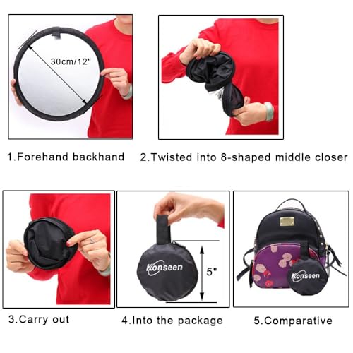REFLEX CAMERA 7-in-1 31" Photography Reflector (Round)– Translucent/Silver/Gold/White/Black/Blue/Green – Light Diffuser & Chroma Key Background Kit with Carrying Case (80cm/31) - size: 80cm/31"