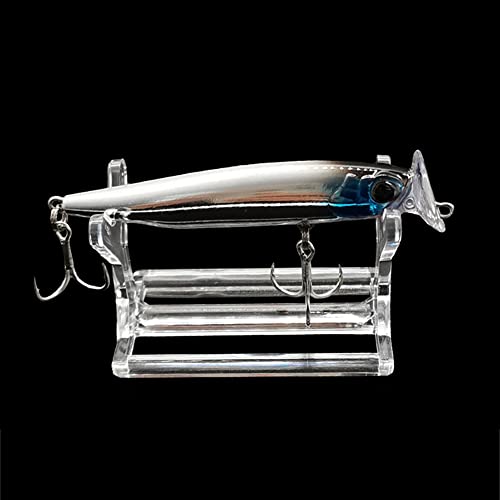 2 Pcs Plastic Fishing Lure Display Stands Clear Small Collections Easel Transparent Pen Holder Stand Makeup Brushes Holder Racks