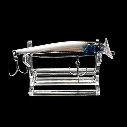 2 Pcs Plastic Fishing Lure Display Stands Clear Small Collections Easel Transparent Pen Holder Stand Makeup Brushes Holder Racks