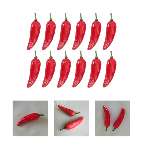 80pcs Realistic Mini Artificial Chili Peppers Simulated Red Pepper Food Model Props for Photography Kitchen Styling Festival Table Display and Event Decoration