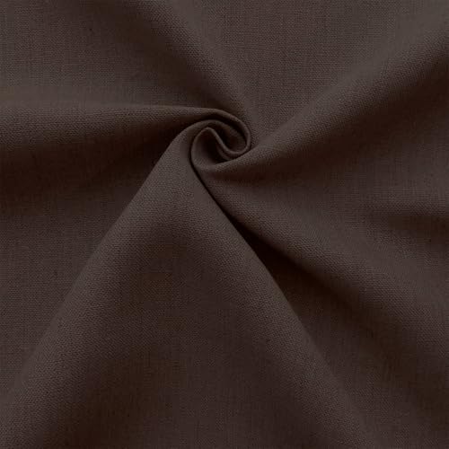 Barcelonetta | Linen Fabric | Natural Linen Cloth | Embroidery, Sewing | Soft, Breathable | 55" Wide | 70% Linen, 30% Rayon | Hemp, Jute, Needlework, Lining (Brown, 2 Yard) - color: Brown, size: 2 Yard