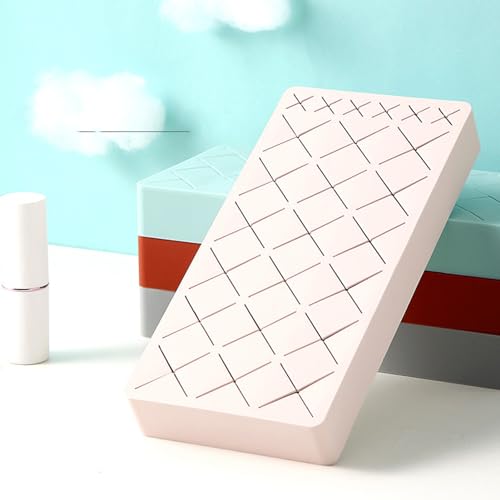 Silicone Lipstick Holder 18+6 Slots, Cosmetic Organizer Stand Square Makeup Display Case for Brush Lip Eye Stick Nail Polish Brushes Eyebrow, Premium Cosmetic Organizer-Pink - color: Pink