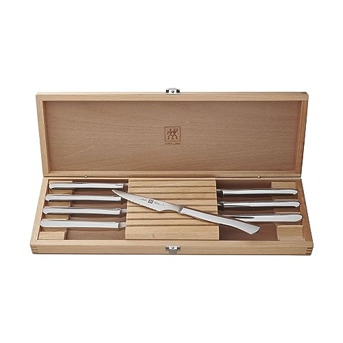 ZWILLING 8-pc 4.5" Stainless Steel Steak Knife Set with 16.5" x 6" Case - color: Stainless Steel, size: 8-pc