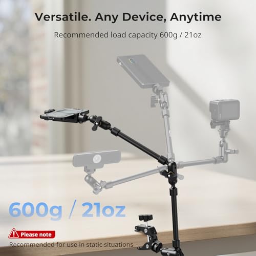 SMALLRIG 22" Magic Arm Clamp, Overhead Phone Mount Holder Stand, Flexible Desk Camera Mount, Articulating Friction Boom Arm, for POV Shot, Filming, Light, Webcam, Action Camera - style: Double Ball Joints