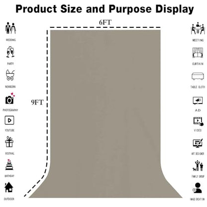 High Density Fabric 6x9FT Grey Backdrop Photo Background,Professional Photography Video Studio, Events, Streaming - color: Grey, size: 6X9ft