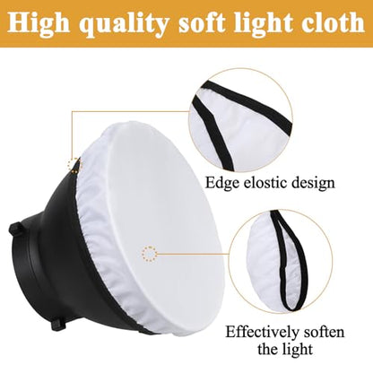 4 Pcs Lamp Diffuser 7 Inches/ 18 cm Light Diffuser Soft Cover Light Bulb Diffusers for Strobe Flash Lights Speedlite Standard Reflector White Great for Studio Strobe Reflectors Video Shooting