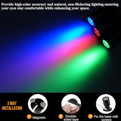 Taysing Color LED Spot Light Indoor Little Mini Spotlight Accent Lights for Display, Paintings, Pictures, Plants, Jewelry, Shelves, Cabinets, Posters, Showcase