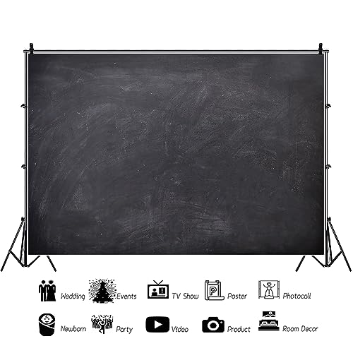 Renaiss 10x8ft Blank Blackboard Backdrop for Photoshoot Man Woman Portrait DIY Chalkboard Photography Background Back To School Banner School Season Photo Booth Props Wedding Teachers` Day Party Decor - size: 10x8ft