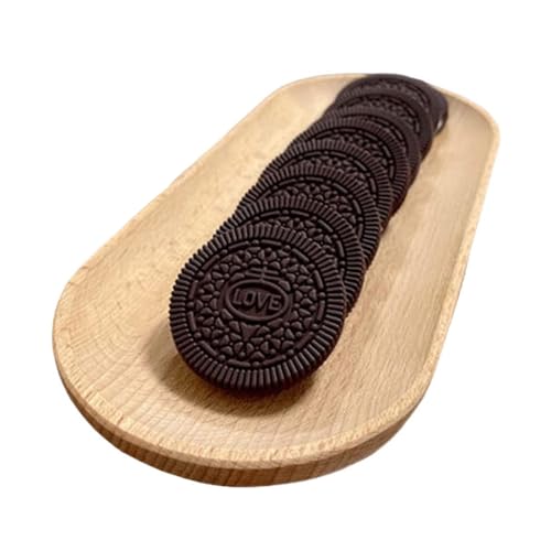9Pcs Realistic Artificial Cookies Fake Biscuits Fake Chocolate Dessert Crackers Food Model Photography Prop for Home Kitchen Party Shop Display Decoration (Chocolate)