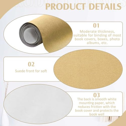 PerKoop Book Cloth for Book Binding 40 x 16 Inch Fabric Surface Paper Backed Bookcover Archival European Durable Strong Bookbinding Supplies Cover Books Album Scrapbooking (Warm Yellow) - color: Warm Yellow