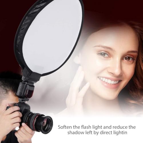 Flash Diffuser, Round Softbox Speedlight Softbox 40cm Portable Flash Diffuser Universal Speedlite Softbox Diffuser for Speedlight Camera Flash Diffuser Diffuser Cap Photography Camera Accessories