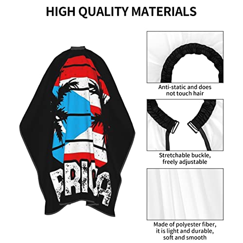 Puerto Rico Barber Cape With Adjustable Closure, Hairdressing Haircut Apron Barber Cover Gown For Hairdresser Styling Home - color: Boricua