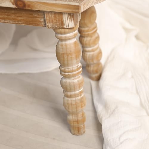 dwellington Wooden Bathroom Wood Foot Stool for Adults Kids, Bedside Step Planter Stool for Kitchen(Natural) - color: Natural