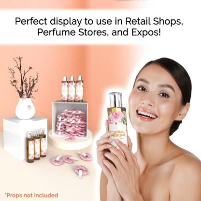 Marketing Holders 10 Inch Acrylic Display Riser Box No Lid White Square Retail Product Riser One Open Side Merchandise Storage Box Flippable Cubby for Expos and Tradeshows