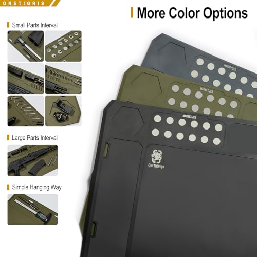 OneTigris Gun Clean Mat Magnectic for Table, Extra Large 48"x16" Anti-Slip Rubberized Repair Mat for Gun Parts, Protects Work Surface from Solvents and Oils - color: black