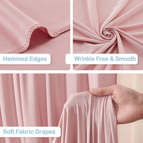 2 Panles Dusty Rose Backdrop Curtains - Wrinkle Free Fabric Backdrop Curtain for Photoshoot,10ft Wedding Party Photo Backdrop Drapes for Birthday Baby Shower Photography Stage Background Decorations - color: Dusty Rose, size: W4' x H10'(2 panels)