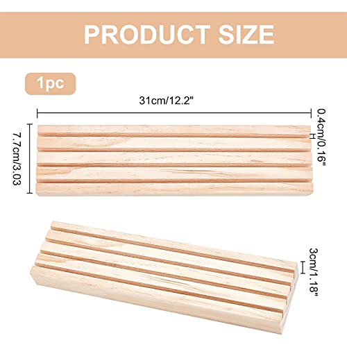 NBEADS Natural Wood Earring Display Stands, 4 Slots Jewelry Earring Display Holder Wood Earring Card Holder Jewelry Organizer Stand Jewelry Retail Display for Selling, 12.2×3" - color: Wooden- L.W.Thi: 12.2x3.03x1.18"