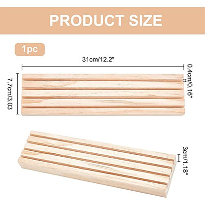NBEADS Natural Wood Earring Display Stands, 4 Slots Jewelry Earring Display Holder Wood Earring Card Holder Jewelry Organizer Stand Jewelry Retail Display for Selling, 12.2×3" - color: Wooden- L.W.Thi: 12.2x3.03x1.18"