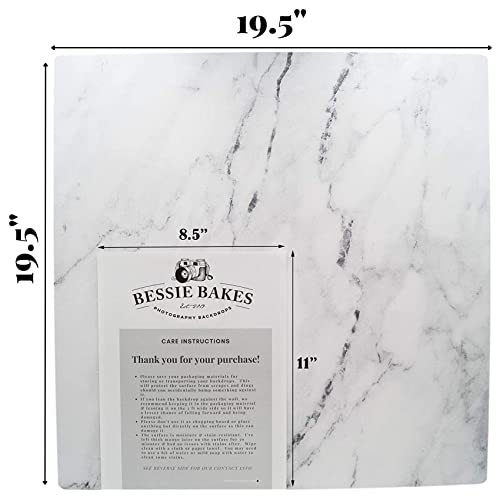 Bessie Bakes Marble Replicated Photography Backdrop 19.5 Inch x 19.5 Inch Square 3 mm Thick