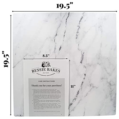 Bessie Bakes Marble Replicated Photography Backdrop 19.5 Inch x 19.5 Inch Square 3 mm Thick