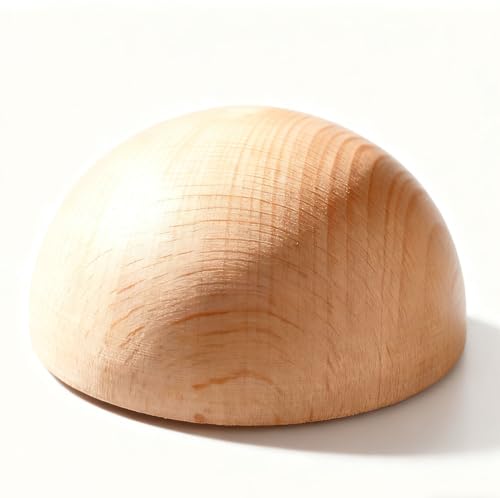 Natural Half Wooden Balls, Unfinished Beech Wood Hemisphere, Semicircle Smooth Wood Spheres for Crafts, DIY Projects and Home Decor, No Hole(Size:5cm（4pcs）) - size: 5cm（4pcs）