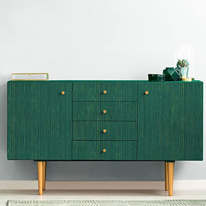 VEELIKE 15.7''x118'' Textured Teal Green Grasscloth Peel and Stick Wallpaper Faux Grasscloth Wallpaper Self Adhesive Waterproof Removable Fabric Contact Paper for Walls Cabinets Furniture Shelf Liners - color: Teal Green, size: 15.7" x 118"