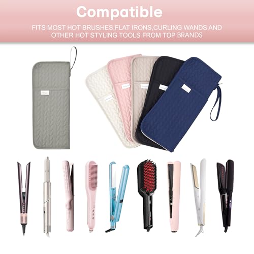 KarSyon Hot Tools Organizer Heat Resistant Mat Case Hair Tools Holder Travel Bag Portable Hair Styling Tools Cover Pouch for Curling Iron,Flat Iron,Hair Straightener (Grey) - color: Grey