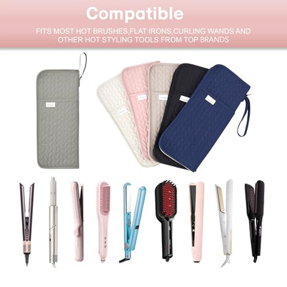 KarSyon Hot Tools Organizer Heat Resistant Mat Case Hair Tools Holder Travel Bag Portable Hair Styling Tools Cover Pouch for Curling Iron,Flat Iron,Hair Straightener (Grey) - color: Grey