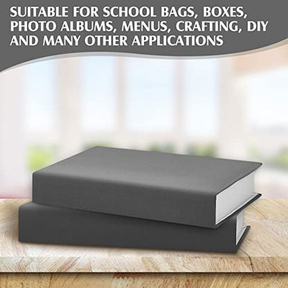 PerKoop Book Cloth for Book Binding 40 x 16 Inch Fabric Surface Paper Backed Bookcover Archival European Durable Strong Bookbinding Supplies Cover Books Album Scrapbooking (Gray) - color: Gray