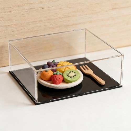 uxcell Acrylic Clear Display Case Box Dustproof Protection Showcase Cube Collectibles Show Box 9.8x9.8x3.9inch - size: 9.8x9.8x3.9 inch