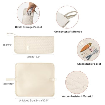 KarSyon Hot Tools Organizer Heat Resistant Mat Case Hair Tools Holder Travel Bag Portable Hair Styling Tools Cover Pouch for Curling Iron,Flat Iron,Hair Straightener (Beige) - color: Beige