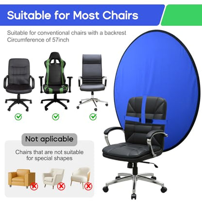 Portable Blue Green Screen Chair, 57 in Greenscreen Backdrop with Stand 2-in-1Double Sided Foldable Green Background, for Video Chats and Meetings, Photography, Photo Zoom, Streaming Games - color: Green/Blue