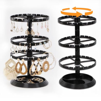 3 Tier Rotating Jewelry Display Stand, Necklace Holder, Jewelry Tree Stand, Plastic Spinning Display Rack for Vendors Events Necklace Keychain Earring Ring Holder Retail Organizer Supplies
