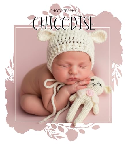Newborn Photography Props Outfits Boy Girl Lamb Cap & Sheep Photoshoot Prop Crochet Knit Hat Baby Photo Props Outfit