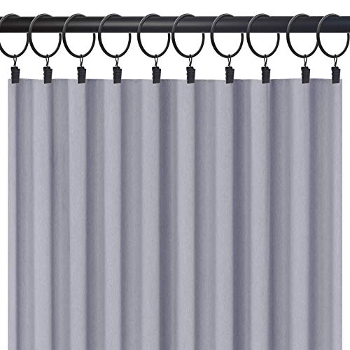 WeeksEight 40 Pack Black Curtain Rings with Clips, Curtain Hooks Hangers Clip Rings for Hanging Drapes Bows Hat, Drapery Rings 1.77 in I D, Fits up to 1.5 in Diameter Curtain Rod. - color: Black, size: 1.7" I D Set of 40