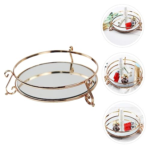 Holibanna 1pc Elegant Mirror Cosmetic Tray for Makeup Storage and Organization Stylish Home Decor and Photography Prop for Vanity and Dresser Finish